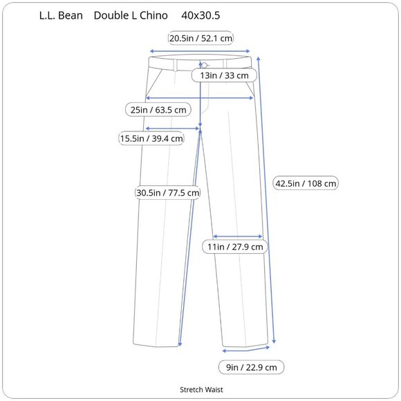 L.L. Bean Outlet Comfort Waist Size 40 Navy Blue Men Stretch Waist Dress Pants - Picture 2 of 12